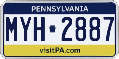 PA license plate MYH2887