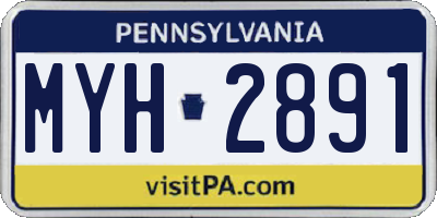 PA license plate MYH2891