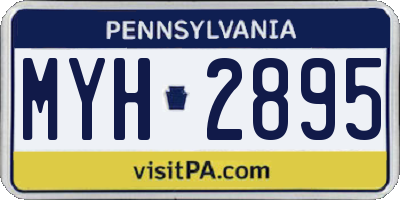 PA license plate MYH2895