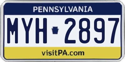 PA license plate MYH2897