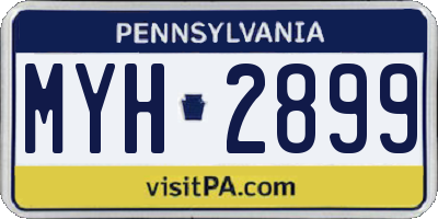 PA license plate MYH2899