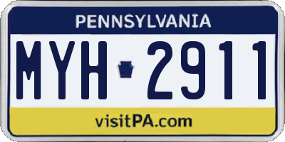 PA license plate MYH2911