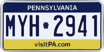 PA license plate MYH2941