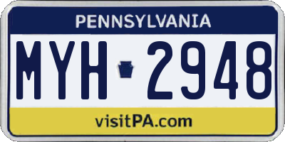 PA license plate MYH2948