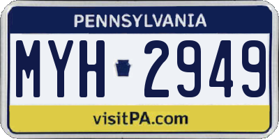 PA license plate MYH2949