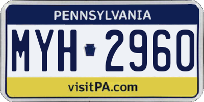 PA license plate MYH2960