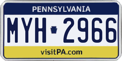 PA license plate MYH2966