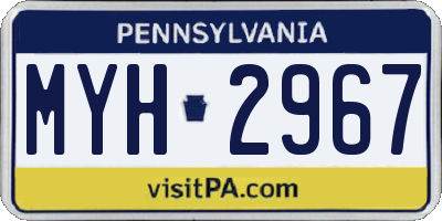 PA license plate MYH2967