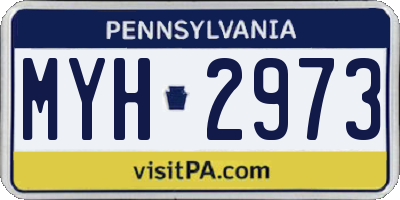 PA license plate MYH2973