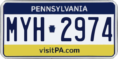 PA license plate MYH2974