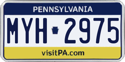 PA license plate MYH2975