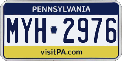PA license plate MYH2976