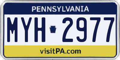 PA license plate MYH2977