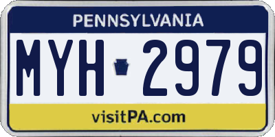 PA license plate MYH2979