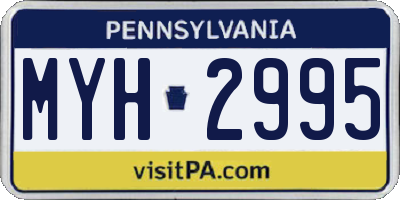 PA license plate MYH2995