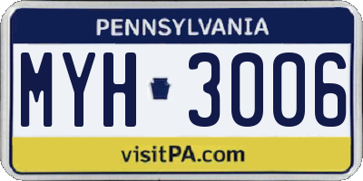 PA license plate MYH3006
