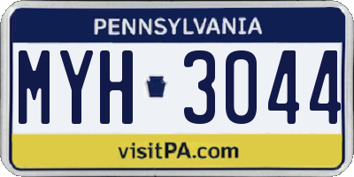 PA license plate MYH3044