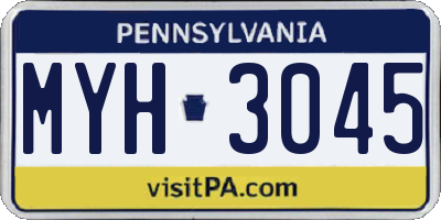 PA license plate MYH3045