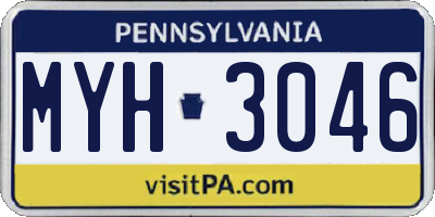 PA license plate MYH3046