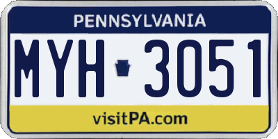 PA license plate MYH3051