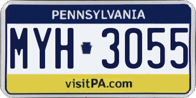 PA license plate MYH3055