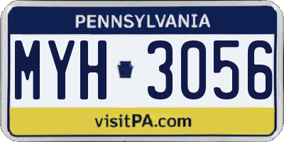 PA license plate MYH3056