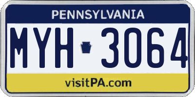 PA license plate MYH3064