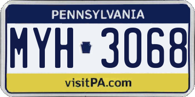 PA license plate MYH3068
