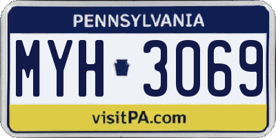 PA license plate MYH3069
