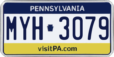 PA license plate MYH3079