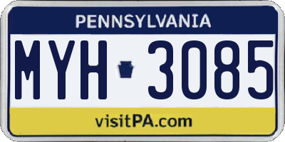 PA license plate MYH3085