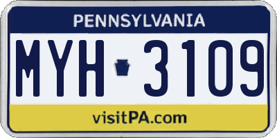 PA license plate MYH3109