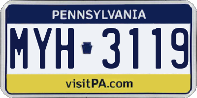 PA license plate MYH3119