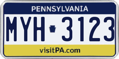 PA license plate MYH3123