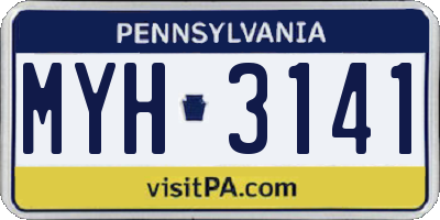 PA license plate MYH3141