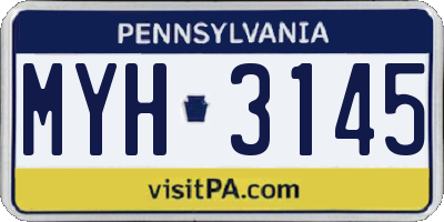 PA license plate MYH3145