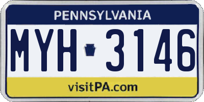 PA license plate MYH3146