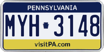 PA license plate MYH3148