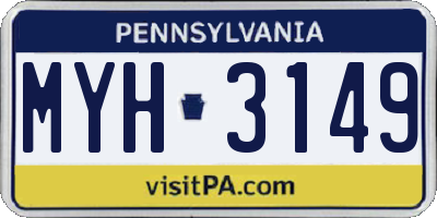 PA license plate MYH3149