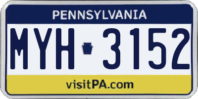 PA license plate MYH3152