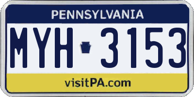 PA license plate MYH3153