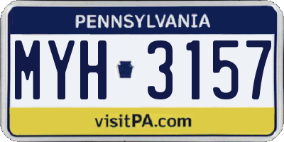PA license plate MYH3157
