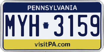 PA license plate MYH3159