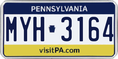 PA license plate MYH3164