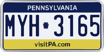PA license plate MYH3165
