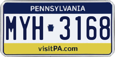 PA license plate MYH3168
