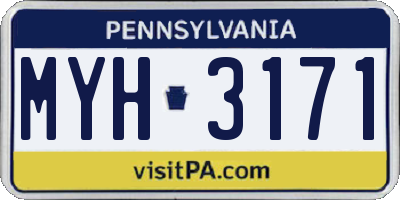 PA license plate MYH3171