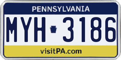PA license plate MYH3186