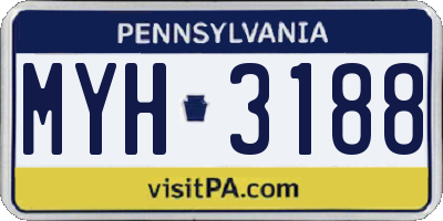 PA license plate MYH3188