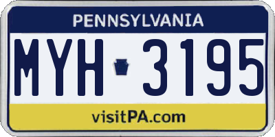 PA license plate MYH3195